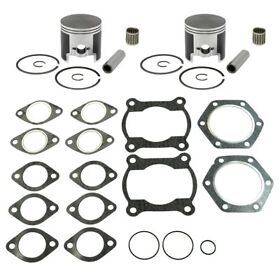 8895pidtrdl488terk72p 1988-1995 Polaris Indy Trail Deluxe 488 Spi Pistons Bearings Top End Gasket Kit