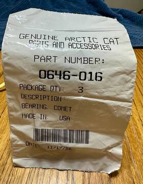 0646-016 Arctic Cat Pkg 3 Genuine Comet Oem Clutch Bearings