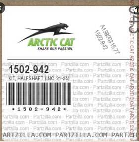 Arctic Cat 1502-942 Left Ft Half Shaft Kit