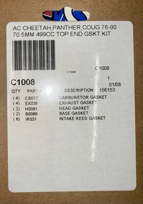 C1008 Arctic Cat Cometic Top End Gasket Kit 70.5mm 499cc New