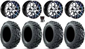 Barm231012 Gtw Wheels / Tires 108218 Pursuit 12 Inch Golf Blue 23 Barrage Mud E-z-go And Club Car