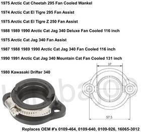 301696 Kimpex Arctic Cat 250 295 340 Cheetah El Tigre Jag And Listed Carburetor Boot Flange