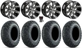 Prat231014 Lsi Wheels / Gtw Tires 105341 Casino 14 Inch Golf Machined 23 Predator A/t E-z-go And Club Car