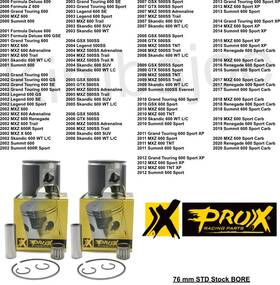 01.5699.000 Pro-x 291732 2000-2020 Ski Doo 600 Not Ho And 500 Ss 76 Mm Std Bore 2 Piston Kits