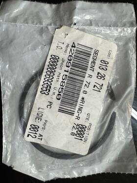 420915850 Ski-doo Rectangular Ring 72 Mm Std Freestyle/formula/skandic 1996-09