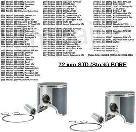 54-776ps Sp1 Ski Doo 600 Ho Sdi Mxz Summit Listed 72 Mm 2 Piston Kits