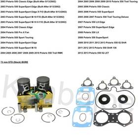09-71128601.5599.000 Spipro-x Polaris 550 Classic Iq Shift Trail Rmk Ss Listed 73 Mm Bore Piston Kits Rebuild