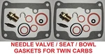 2 Carburetor Float Needle Valve Assy Bowl Gasket Ski Doo 380F 500F Fan. Fixed Price $39.98.