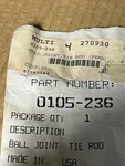 0105-236 Arctic Cat Tie Rod End New Oem. Fixed Price $24.95.