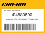 Can-am Genuine Elbow Male Connector 414580600. Fixed Price $5.08.