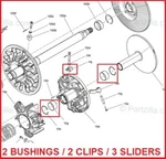 3 Primary Drive Clutch Slider / Bushing Rebuild Ski Doo 600 Skandic Mxz 21-22. Fixed Price $99.88.