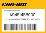 Can-am Genuine Bride Serrage Clamp Tridon A9451458000. Fixed Price $14.48.