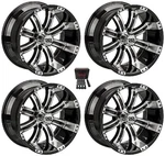 Lsi 14" Casino Machined/black Golf Cart Wheels/rims Yamaha. Fixed Price $388.40.
