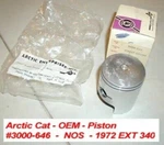 Arctic Cat Nos 1972 Ext 340 Piston # 3000-646 Nib. Fixed Price $257.15.