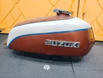 1973-77 Suzuki Fuel Gas Tank W/ Cap #44110-18671-737. Fixed Price $200.00.